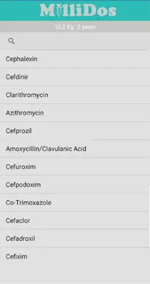 Millidos - Pediatric Drug Dosages android App screenshot 3